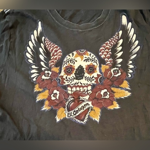 Lucky Brand | Skull & Wings T Shirt | Distressed | Women’s M - Picture 1 of 3